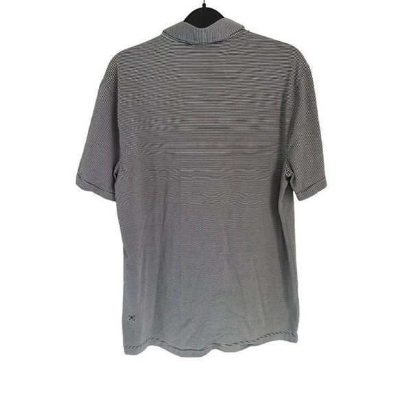 Lululemon Polo Shirt Short Sleeve Gray Stipes - Picture 5 of 5